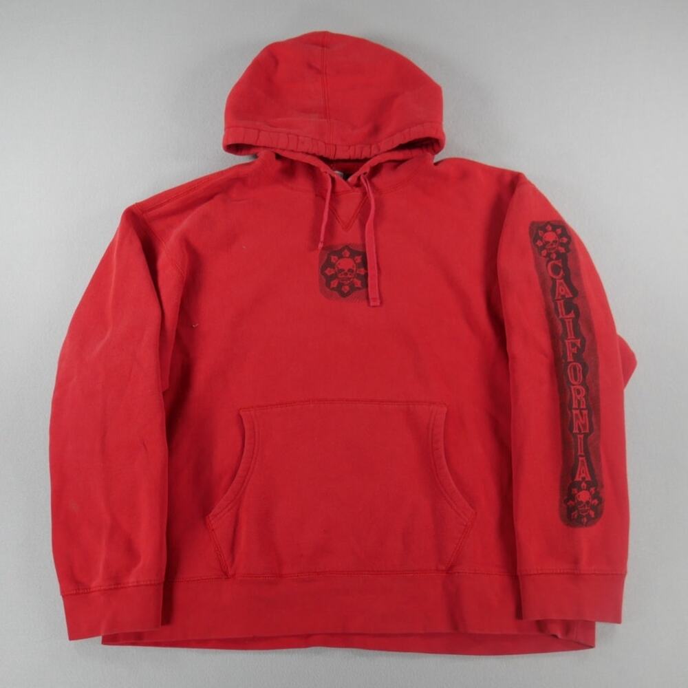 Vintage Y2K Old Navy Skull Crossbones Hoodie Baggy Pullover Men Size XXL Flaws